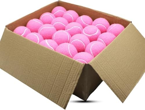SHYUJAJIE Tennis Balls, 40 Pack Training Tennis Balls,High Elasticity Practice Tennis for Beginner, Exercise Playing Balls for Pet Dog (Light Pink)