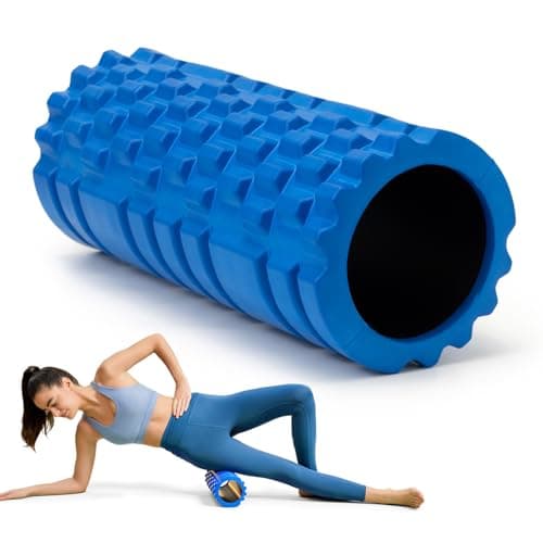 Krightlink Foam Roller for Deep Tissue Massage, 13" High Density Exercise Roller for Muscle Massage and Myofascial Trigger Point Release, Back Roller for Fitness, Yoga and Pilates (Blue)