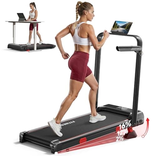 RHYTHM FUN Treadmill with Incline, Walking Pad with Handle Bar,300lbs Walking Pad with APP, Portable Folding Walking Treadmills for Home/Office with Low Noise