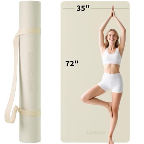 GymCope Wide Yoga Mat, 72x35 TPE Non-Slip, Dual-Sided for Solo Practice