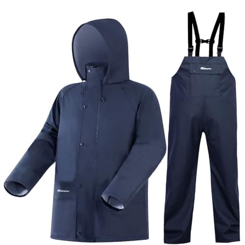 Rain Suits for Men Waterproof Rain Jacket Coat Pants Heavy Duty Women Fishing Rain Gear Workwear(Reflective Blue,Small)