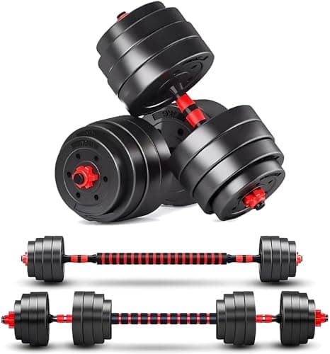 BCBIG Adjustable-Dumbbells-Sets,Free Weights-80lb(40lb*2) Dumbbells Set of 2 Convertible To Barbell A Pair of Lightweight for Home Gym,Women,Men