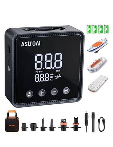 AstroAI P3 Cordless Electric Paddle Board Pump, 20PSI Rechargeable SUP Pump with 4000mAh Battery & 12V DC, Dual Stage Inflation & Deflation Auto-Off SUP Air Pump
