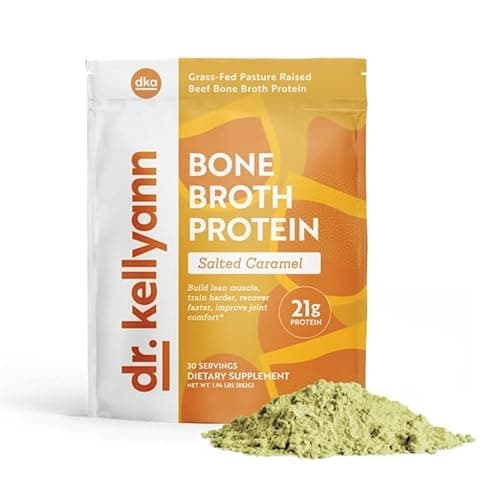 Dr. Kellyann Bone Broth Protein Powder Salted Caramel - 21g Protein, Grass-Fed Collagen, Sugar-Free, Keto & Paleo Friendly (30 Servings)