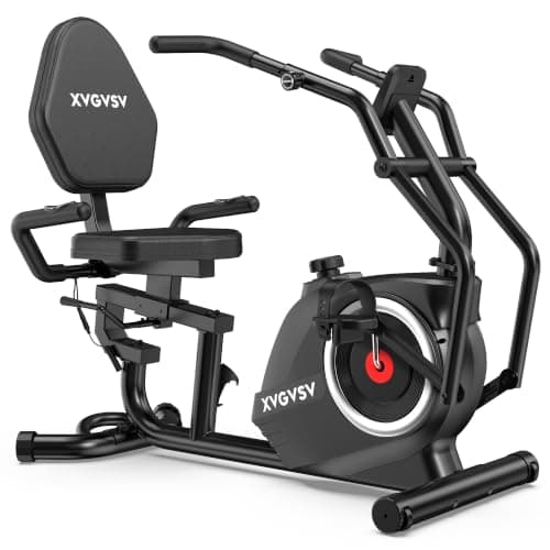 Recumbent Exercise Bike, Recumbent Stationary Bike for Home, Recumbent Bike with 400LB Weight Capacity Whisper-Quiet 16 Levels Magnetic Resistance Heart Rate and Multi-Function LCD Comfortable Seat