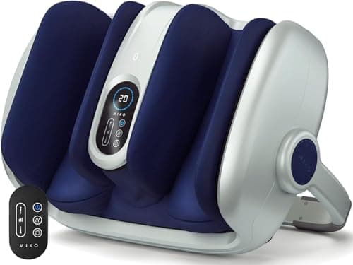 MIKO Shiatsu Foot Massager for Circulation & Pain Relief - Deep Tissue Kneading, Heat Therapy for Plantar Fasciitis, Neuropathy, Diabetics - Fits Up to Size 15