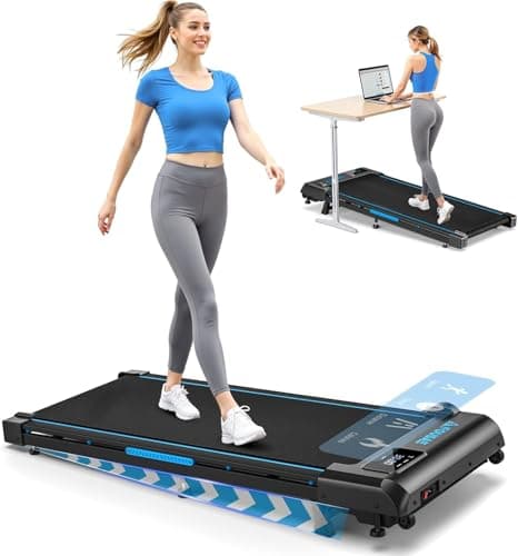FOUSAE Walking Pad Treadmill, 6.2MPH Under Desk Walking Pad with 10% Incline, Treadmills for Home with Double Frame, 2.75HP Brushless Drive, 12 HIIT Programs, Remote Control, 350LBS Capacity
