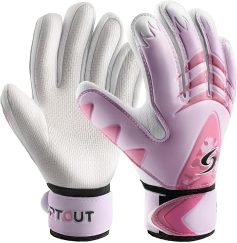 Sportout Kids Goalkeeper Gloves, Soccer Goalie Gloves with Double Wrist Protection and Non-Slip Wear Resistant Latex Material to Prevent Injuries