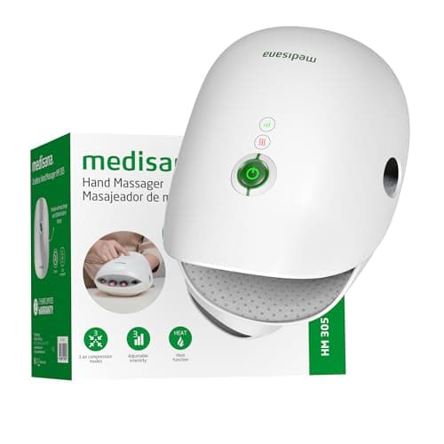 Medisana Hand Massager with Heat and Compression, Cordless Hand Massager for Arthritis and Carpal Tunnel Relief, Knuckle Stretching Massage, Birthday Christmas Mother's Day for Men Women Dad Mom