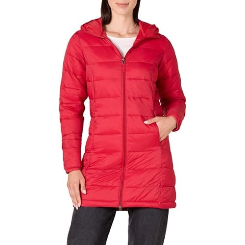 Amazon Essentials Women's Lightweight Water-Resistant Packable Puffer Coat Outerwear, -red, X-Large