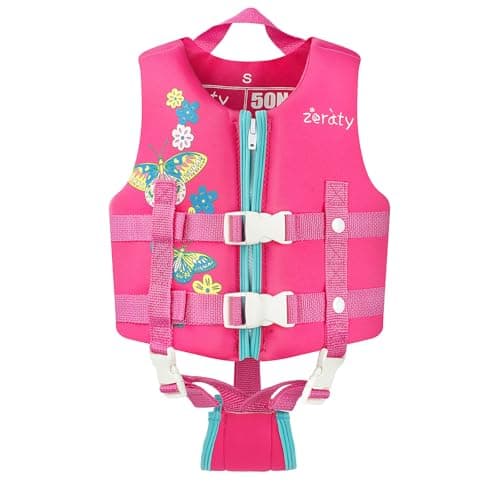 Zeraty Toddler Swim Vest Neoprene Kids Float Jacket Swimming Aid for Children with Adjustable Safety Strap Age 1-9+ Years/36-88Lbs