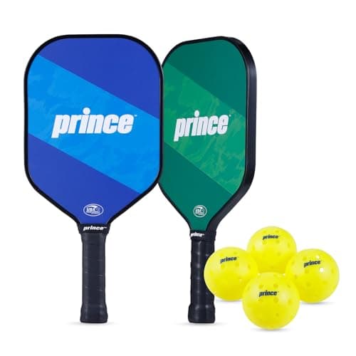 Prince - Pickleball Set 6-Player, Carbon Fiber Paddles, Precision Balls