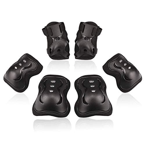 BOSONER Kids/Youth Knee Pad Elbow Pads Guards Protective Gear Set for Roller Skates Cycling BMX Bike Skateboard Inline Skatings Scooter Riding Sports (Black, Small (3-8 Years))