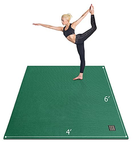 GXMMAT Large Yoga Mat 6'x4'/6'x6'/7'x5'(7mm/9mm), Extra Thick Workout Mats for Home Gym Flooring,Ultra Comfortable Non-Slip Quick Resilient Barefoot Wide Exercise Mat for Pilates,Stretching,Meditation