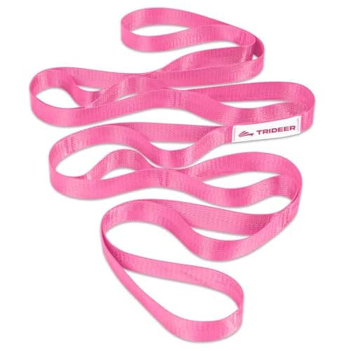 Trideer Non-Elastic Stretching Strap with Loops for Physical Therapy & Rehab, Knee Hip Leg ROM Post-Surgery, Yoga Strap for Stretching, Leg Lifter Strap Mobility Aid, Hamstring Calf Back