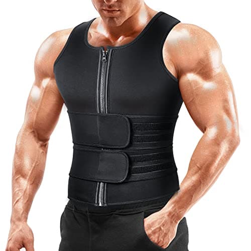 A+ Choice Sauna Vest Waist Trainer for Men - Mens Sauna Suit Large Sweat Belt Body Shaper for Gym Workout Exercise Faja Para Hombre Size Medium