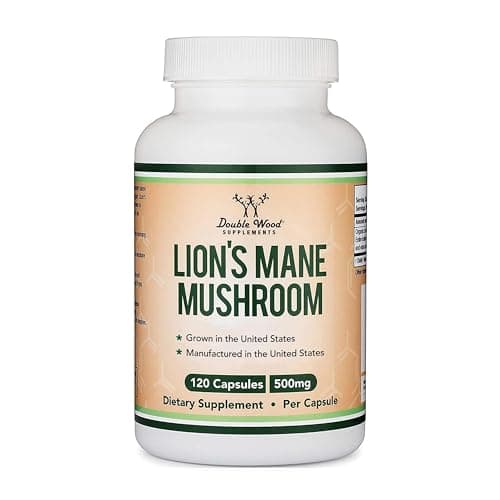 Organic Lions Mane Mushroom Capsules (120 Count), for Focus Support and Immune Health, Third Party Tested and Grown in The USA - by Double Wood