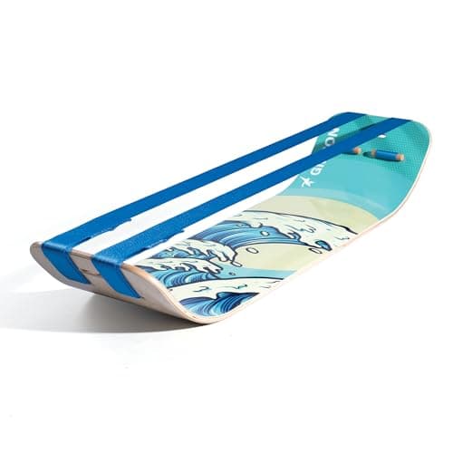 GIBBON SlackBoard Plus - 2-in-1 Slackline Balance Board for Adults - Workout Equipment Home Gym Training - Slack Board Wooden Balance Trainer - Standing Desk Exercise, Yoga, Agility, Pilates, Core