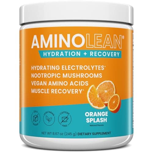 AminoLean Hydration + Amino Acids Recovery System – BCAA + Electrolytes Powder for Post Workout & Morning Recovery, Vegan, Sugar Free, 30 Serv