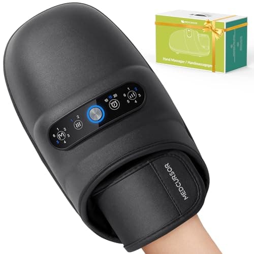 Medcursor Hand Massager, 2026 Upgraded, Hand Massager with Heat and Compression for Carpal Tunnel and Stiff Joints, Pain Relief from Wrist to Palm and Finger, Gifts for Women Men (Rechargeable)
