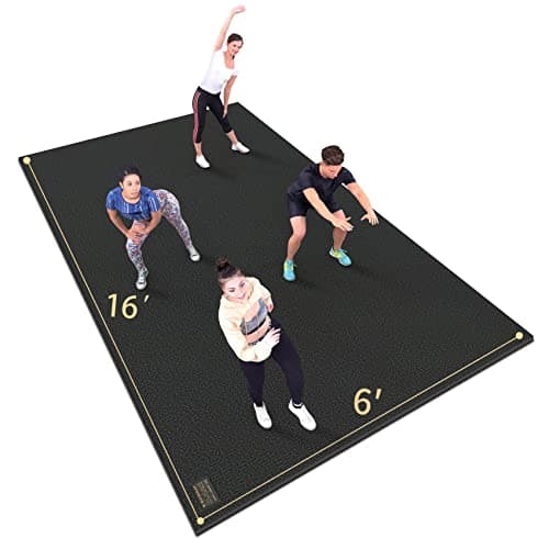 GXMMAT Extra Large Exercise Mat 16'x6'/12'x6'/10'x6'/8'x6'(7mm), Extra Wide Workout Mats for Home Gym Flooring, Non-Slip Thick Durable Cardio Mat for MMA,Plyo,Jump Rope,Weights,Fitness,Shoe-Friendly