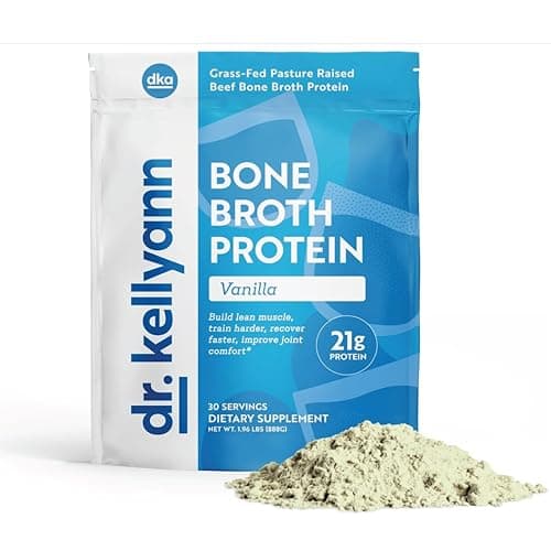 Dr. Kellyann Bone Broth Protein Powder Vanilla (30 Servings) – 21g Protein, Sugar Free Grass-Fed Collagen, Keto & Paleo-Friendly, 1 Pack