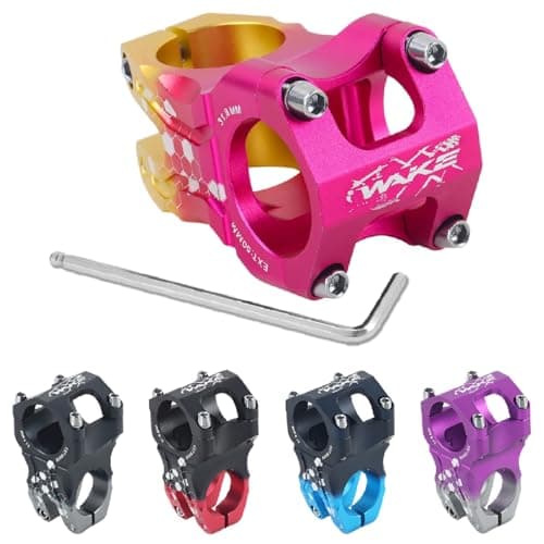 BESNIN MTB Stem 31.8 Stem 35mm/50mm Short Mountain Bike Stem Bicycle Handlebar Stem Aluminum Alloy for Cycling, Gravel, DH, E-Bike (Pink/Gold, 31.8x50mm)