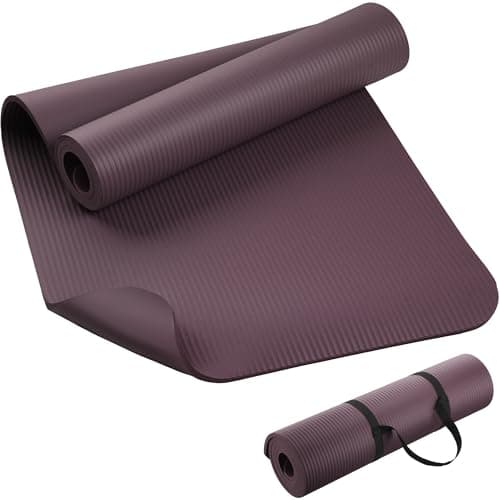 KEEP Extra Thick NBR Yoga Mat for Women & Men, 10mm Thick, 72”x24” Large Exercise Mat with Non-Slip Workout Mat for Yoga, Pilates, Stretching, Meditation – Wide & Cushioned Fitness Mat,purple