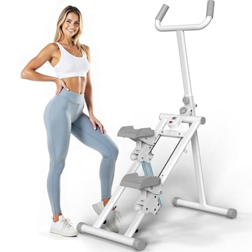 YYJO Stair Stepper for Home, 3 Adjustable Resistance, Stepper with Handlebar Foldable Stepper Vertical Climber Cardio Exercise Machine White
