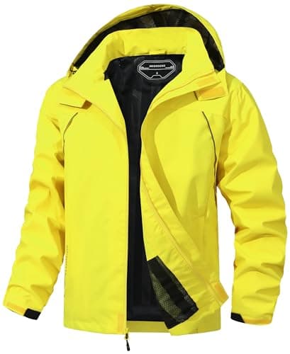MAOYSSEN Outdoor Men's Waterproof Raincoat Windbreaker Lightweight Rain Jacket with Detachable Hood