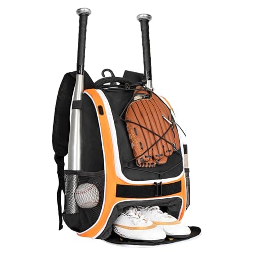 WOLT | Youth Baseball Backpack Bag for Baseball, Softball & T-Ball Equipment & Gear, Youth Boys and Adults, with Holder for Bat, Helmet, Glove, & Shoes Compartment & Fence Hook