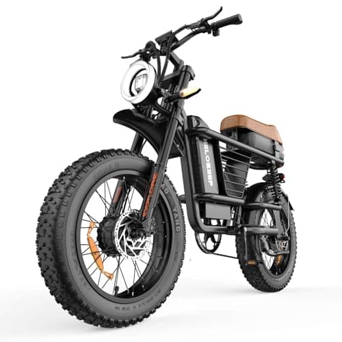 HiKeep Electric Bike for Adults - 20 Inch Fat Tire Ebike, 750W/Peak 1500W Motor Ebike, 48V25AH Detachable Battery, 4 Riding Modes Electric Dirt Bike
