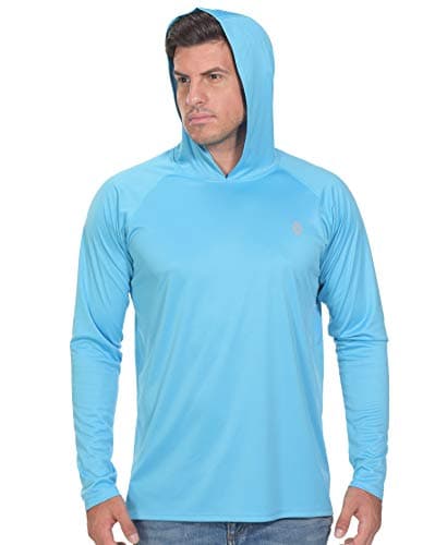 Sun Protection Clothing Men Shirts - UPF 50+ Sun Protection Hoodies UV Shirt 3XL Blue