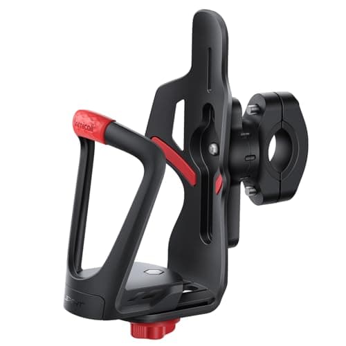 Lamicall Bike Water Bottle Holder - [Tracker Storage] [for Handlebar & Frame] Bicycle Drink Cage, Bike Cup Holder, Cycling Water Bottle Cage with Screws Tool, for 2.17-3.35" Diameter Bottles