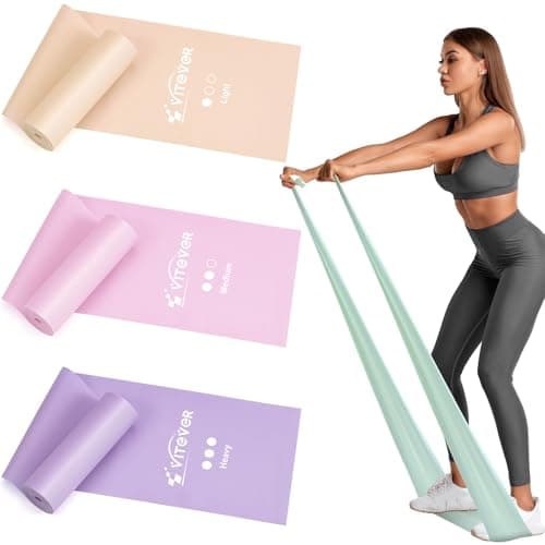 Stretch Bands for Exercise, Resistance Bands for Working Out, Exercise Bands for Physical Therapy, Pilates, Rehab, Stretch, Strength Training and Yoga Starter Set-Pink