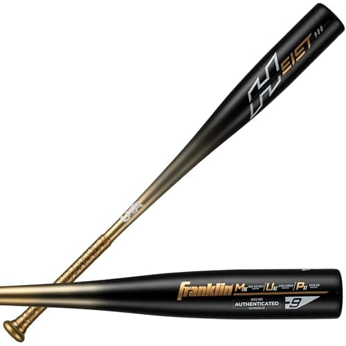 Franklin Sports Metal Youth Baseball Bat - Heist Kids Bats for Ages 8-12 - 2 5/8" Inch Big Barrel - Youth Drop -9 - USA Baseball Approved - 30" Inch / 21oz. - Black Heist 900