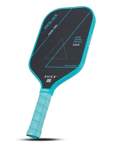 SVICX Pickleball Paddle,Professional Carbon Fiber Pickleball Paddles-Aramid Fiber Surface,Superior Control,Strong Power and Forceful Spin,USAPA Approved (Aramid+Carbon Fiber (Teal Green))