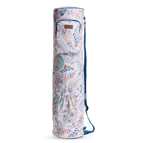 Maison d' Hermine Yoga Mat bag Cylindrical bag for Woman & Men yoga mat Bag & Adjustable shoulder straps Yoga Mat Carrier Bag with Water Bottle Pocket Mothers Day Gifts - Indian Floral