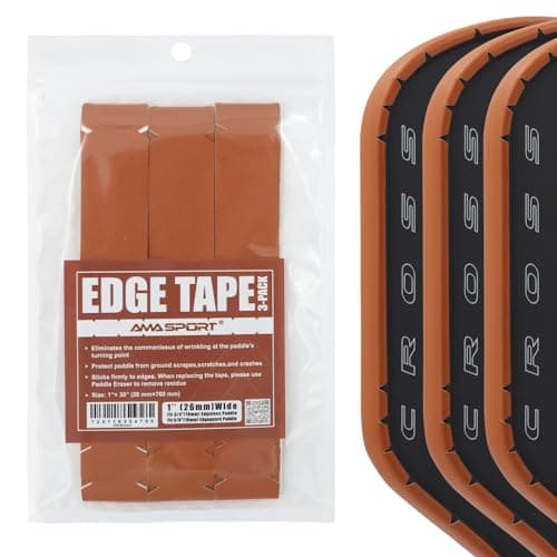 PICKLETECH Pickleball Paddle Protection Tape Brown - Paddle Head Edge Guard - Racket Edge Protection Tape -Fit Perfectly Curved Edge -No Wrinkling Pizzazz Contrasty Colors