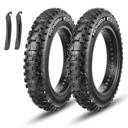 2-Pack Ebike Fat Tires:MOHEGIA 20 x 4.0 Inch E-Bike Mountain Tire High-Performance and All-Terrain Folding Replacement Bicycle Tire with Offroad or Trail Riding