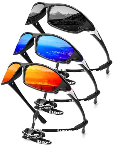 KALIYADI 3 Pack Polarized Sunglasses-Men Sports Sun-glasses: Mens Sunglasses UV Protection for Fishing Driving Cycling