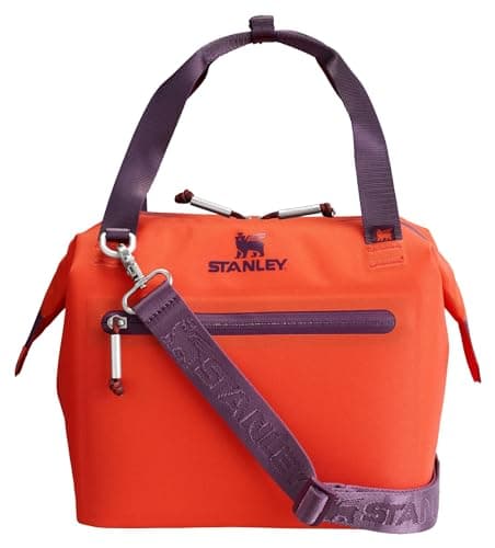 STANLEY All Day Julienne Mini Soft Cooler Bag and Lunch Box 7.4 Quarts | 10 Can Cooler with Handles and Strap | Stays Cold for Hours | Insulated Travel Bag with Zipper | BPA-Free | Tigerlily Plum