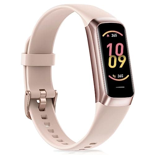 Fitness Tracker with Heart Rate/Blood Pressure/Calories/Stopwatch, Activity Tracker with 1.1"" AMOLED Screen, Waterproof Step Tracker for Android iPhones Women Men, Pink