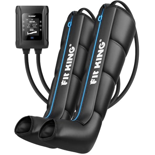 FIT KING Professional Air Compression Recovery System, Cordless Rechargeable Compression Boots for Circulation, Full Leg Foot Massager Pressure Boots for Fast Recovery Therapy (Small)