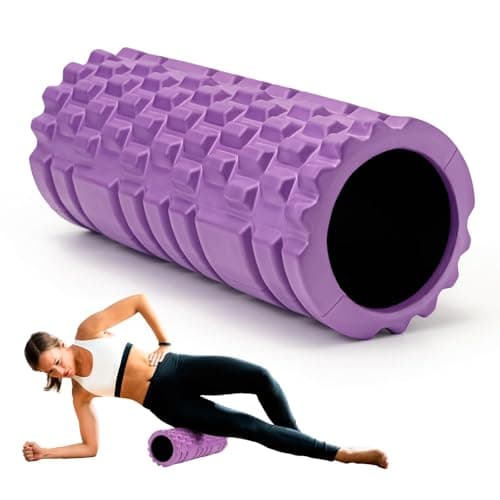Krightlink Foam Roller for Muscle Massager, Patented 13" High Density Exercise Roller for Muscle and Myofascial Trigger Point Release, Yoga, Back Roller for Fitness, Yoga (Purple)