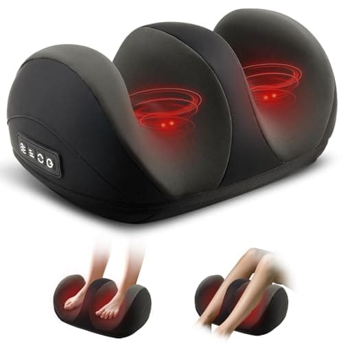 CCHYF Foot Massager with Heat, Shiatsu Kneading Foot and Calf Electric Massager Machine with Roller, Massage Feet/Arm/Calf/Ankle for Relax, Plantar Fasciitis, Pain Relief, Gifts for Women & Men, Black