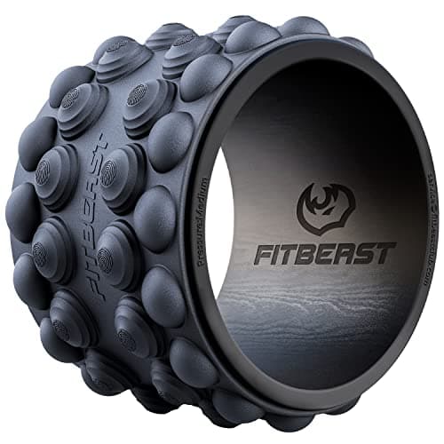 FitBeast Back Roller, Back Wheel Foam Roller - Targeted Muscle Roller for Deep Tissue Massage, Back Stretcher (9'', Black)
