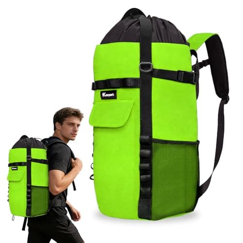 Keepark Rock Climbing Rope Storage Bag - Large Capacity Tree Rope Storage Backpack, Waterproof Oxford Outdoor Climbing Rope Bag With Adjustable Shoulder Straps - Green