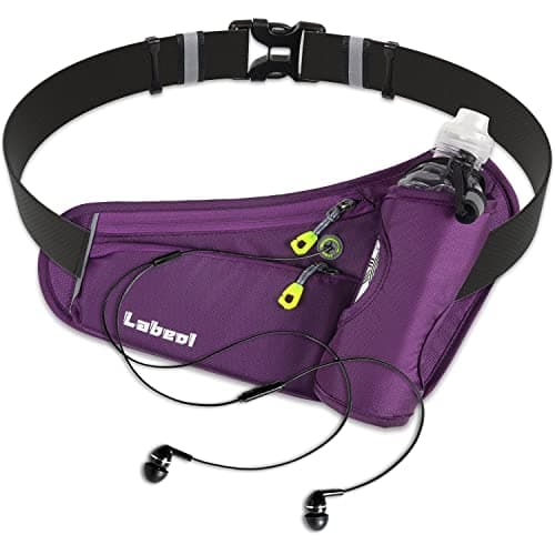 Running Belt, Waterproof Hydration Belt with Water Bottle Holder Hiking Walking Waist Pack Reflective Adjustable Fanny Pack Compatible for Phone Waistband Outdoor