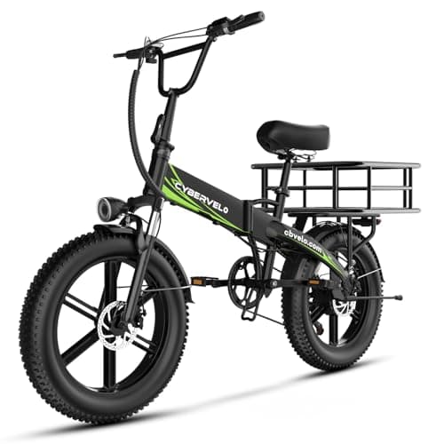 1000W Folding Electric Bike, 48V 20.8AH Large Removable Battery E-Bike, 30+MPH, 80 Miles Max Range, 20" Fat Tire Electric Bike for Adults, Adult Electric Bicycles Commute E-Bikes For Women/Men